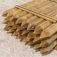 24 x piquet en bois rond de VOSS.farming, piquet de clôture en bois, traitement autoclave, classe d´utilisation 4, 250cm x 140mm