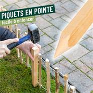 25x piquet de clôture VOSS.garden, en hêtre, 45 cm, piquet de plantation, tuteur pour plantation, 2,7 x 2,7 cm