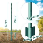 Kit de clôture pour jardin de VOSS.farming: Grillage à volière 10 m x 100 cm + 8x piquets métalliques