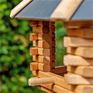 « Tofta » de VOSS.garden - maison pour oiseaux de qualité supérieure, en bois avec toit en métal, avec support
