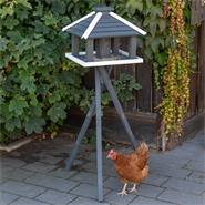 "Jork" de VOSS.garden - maison pour oiseaux robuste, avec mangeoire, support inclus