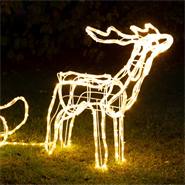Renne à LED VOSS.garden, avec traîneau - Figurine de Noël 120cm, illumination de Noël en extérieur