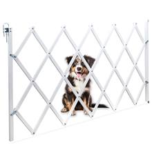 Barrière accordéon pour chiens « Stop Fix », barrière de porte pour chiens, extensible env. 60-110cm, blanc