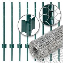 Kit de clôture pour jardin de VOSS.farming: Treillis hexagonal 10 m x 75 cm + 8x piquets métalliques