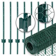 Kit de clôture pour jardin de VOSS.farming: Treillis hexagonal 10 m x 50 cm + 8x piquets métalliques