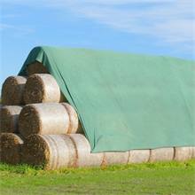 Bâche de protection pour fourrage VOSS.farming, 9,8 x 6m, non-tissée, protection des balles de fourrage rondes, 140g/m²