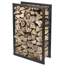 Étagère en acier pour bois de chauffage, range bûches,  rangement bois de chauffage, VOSS.garden, 60x25x100cm, noir