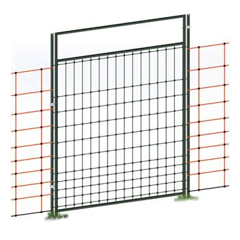 Portillon pour filets de clôture électrique, électrifiable, kit complet, 125 cm