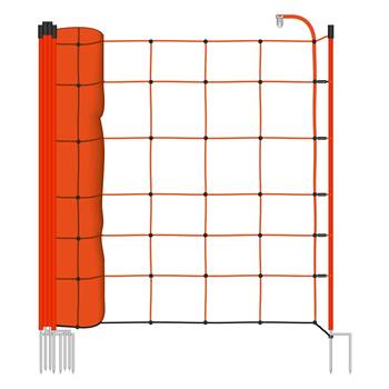 Filet de clôture électrique BASIC de VOSS.farming, pour ovins, caprins, 50 m, 90 cm, 2 pointes, orange