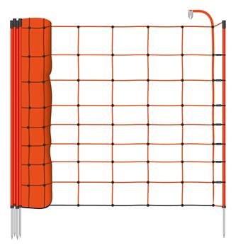 Filet de clôture électrique BASIC de VOSS.farming, pour ovins, caprins, 50 m, 90 cm, 1 pointe, orange
