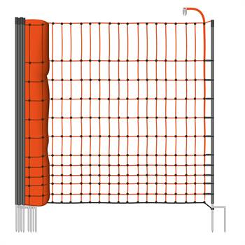 Filet de clôture pour les volailles "classic"  de VOSS.farming, 25 m, 112 cm, 9 piquets, 2 pointes