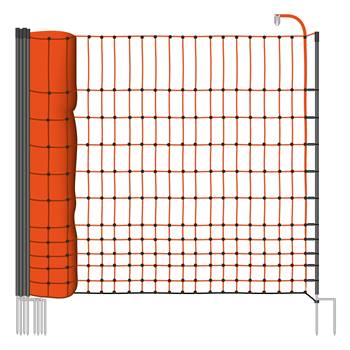 Filet de clôture pour les volailles "classic" de VOSS.farming, 50 m, 112 cm, 16 piquets, 2 pointes