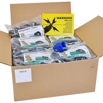 Kit VOSS.farming - 500 x isolateurs annulaires + visseur + plaque d'avertissement