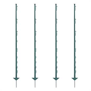 60x piquets de clôture électrique de VOSS.farming, PVC, 150 cm, 14 oeillets, vert