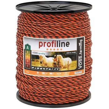 Cordelette pour clôture électrique VOSS.farming de 400 m, 3 x 0,3 cuivre + 3 x 0,3 acier inoxydable, orange/marron