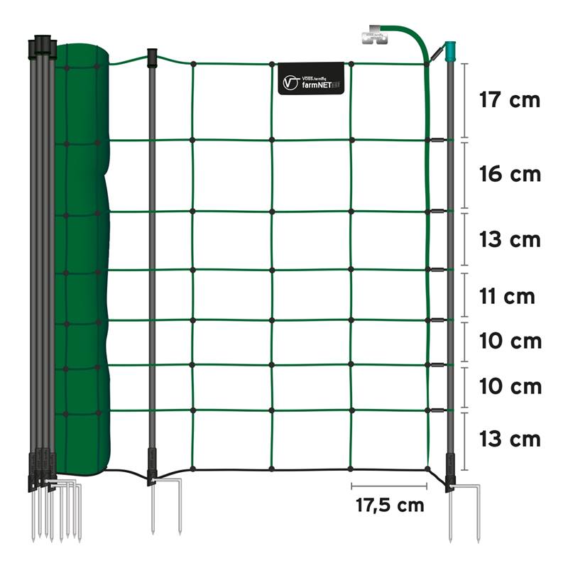 EURONETZ Filet de clôture électrique de 25 m, 170 cm, 2 Pointes :  VOSS.farming: : Commerce, Industrie et Science