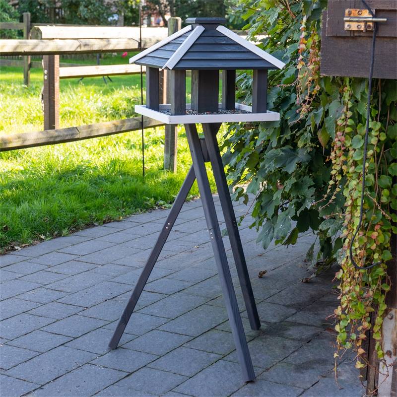 Valla de VOSS.garden - maison pour oiseaux avec pied en forme de croix,  gris/blanc
