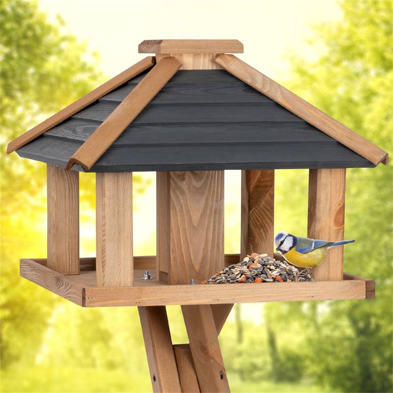 Lina de VOSS.garden - maison robuste pour oiseaux avec mangeoire, support  inclus