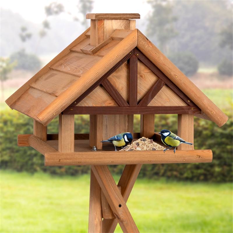 Levar de VOSS.garden - maison pour oiseaux de grande qualité, avec pied en  forme de croix, couleur naturelle