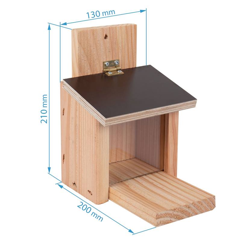Boîte d'alimentation d'écureuil pour l'extérieur durable en bois Station d'alimentation  maison avec couvercle